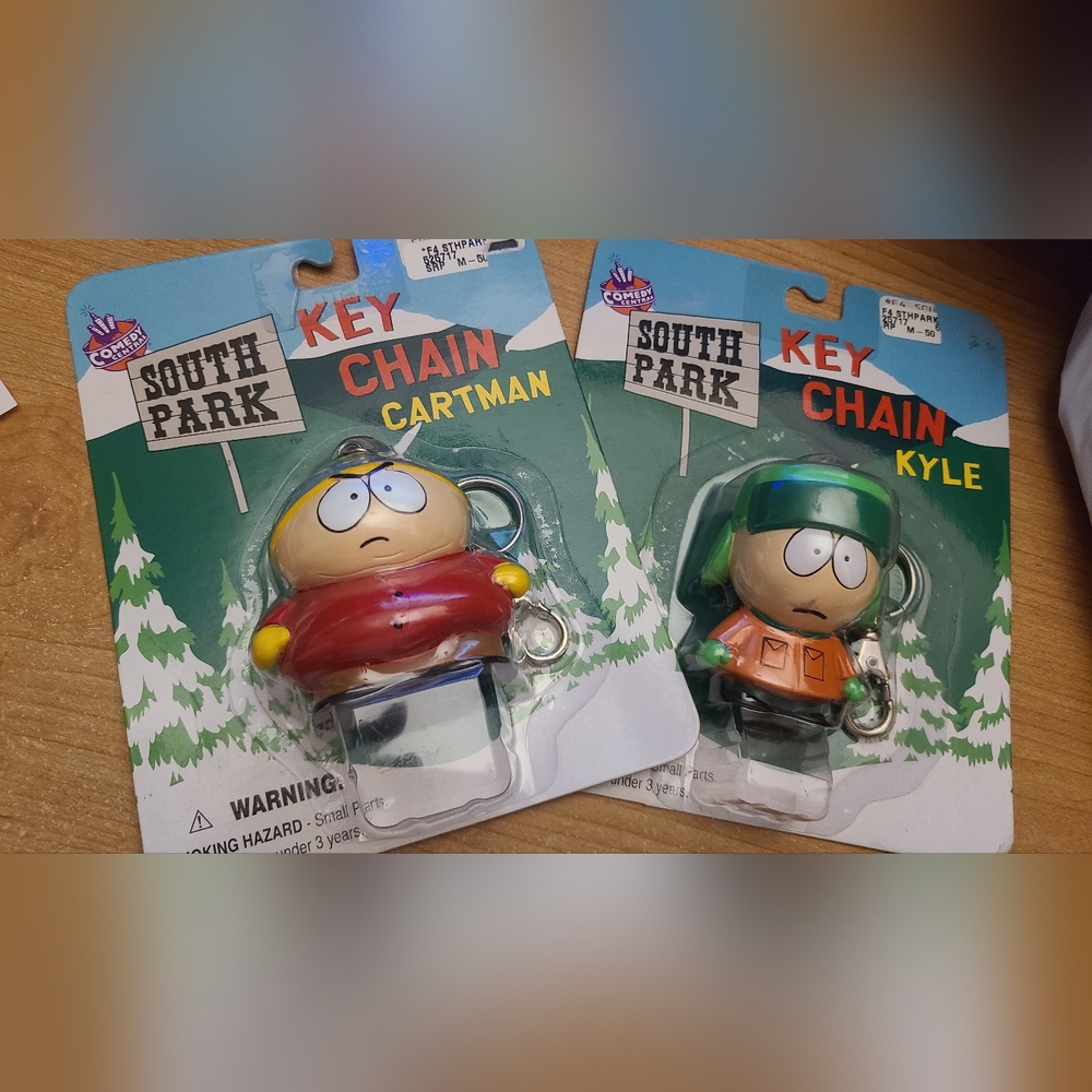 South Park Cartman and Kyle Keychain Set - Red and Green